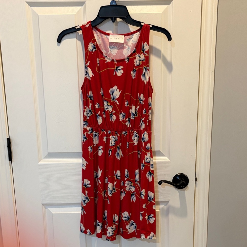 French Grey Floral Dress